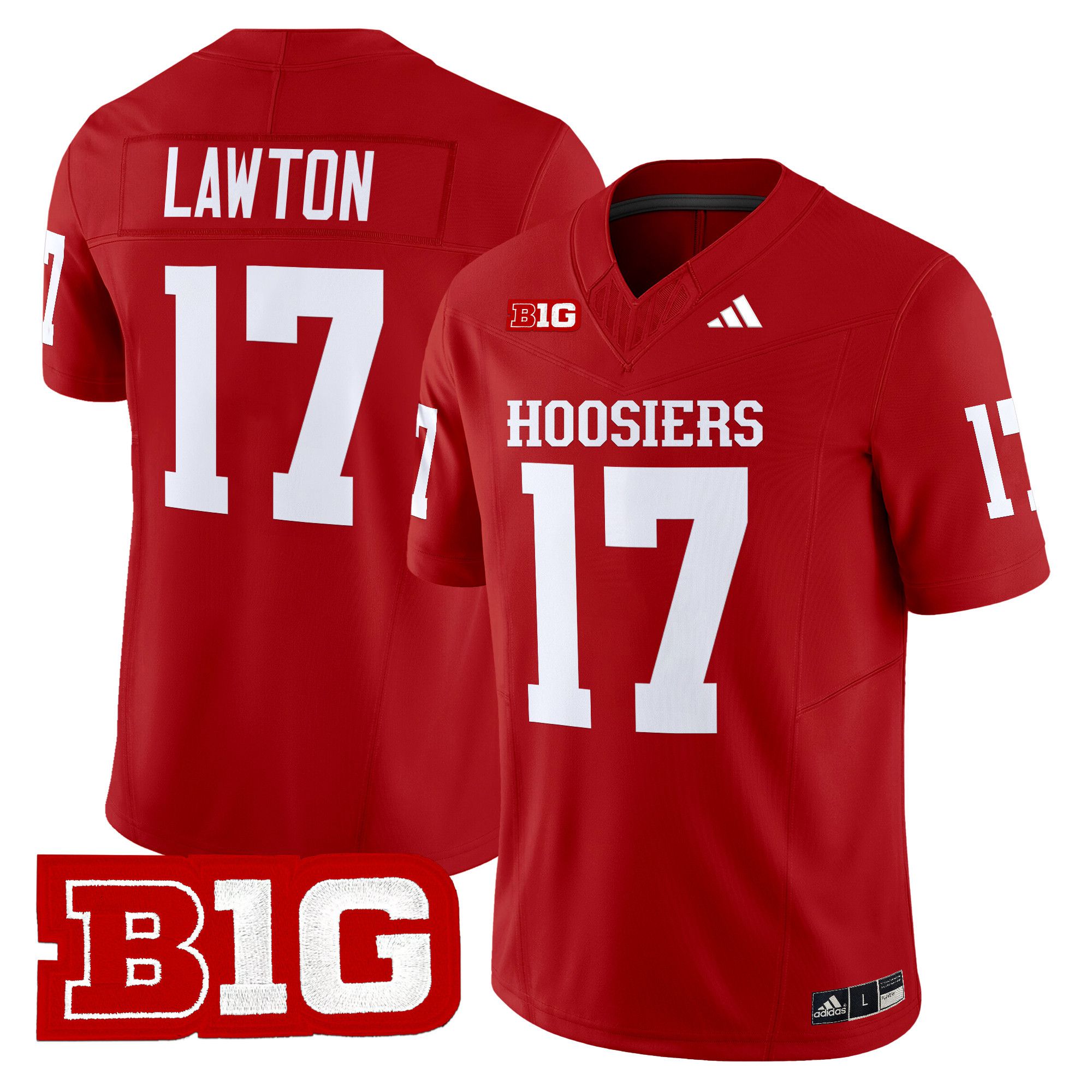Men Indiana Hoosiers #17 Lawton Red 2024 Vapor Limited NCAA Jersey style 1